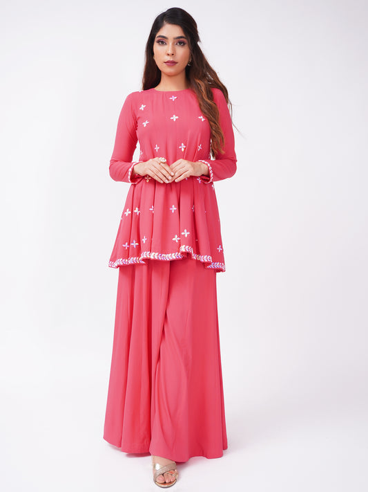 Cerise Pink Short Anarkali Set