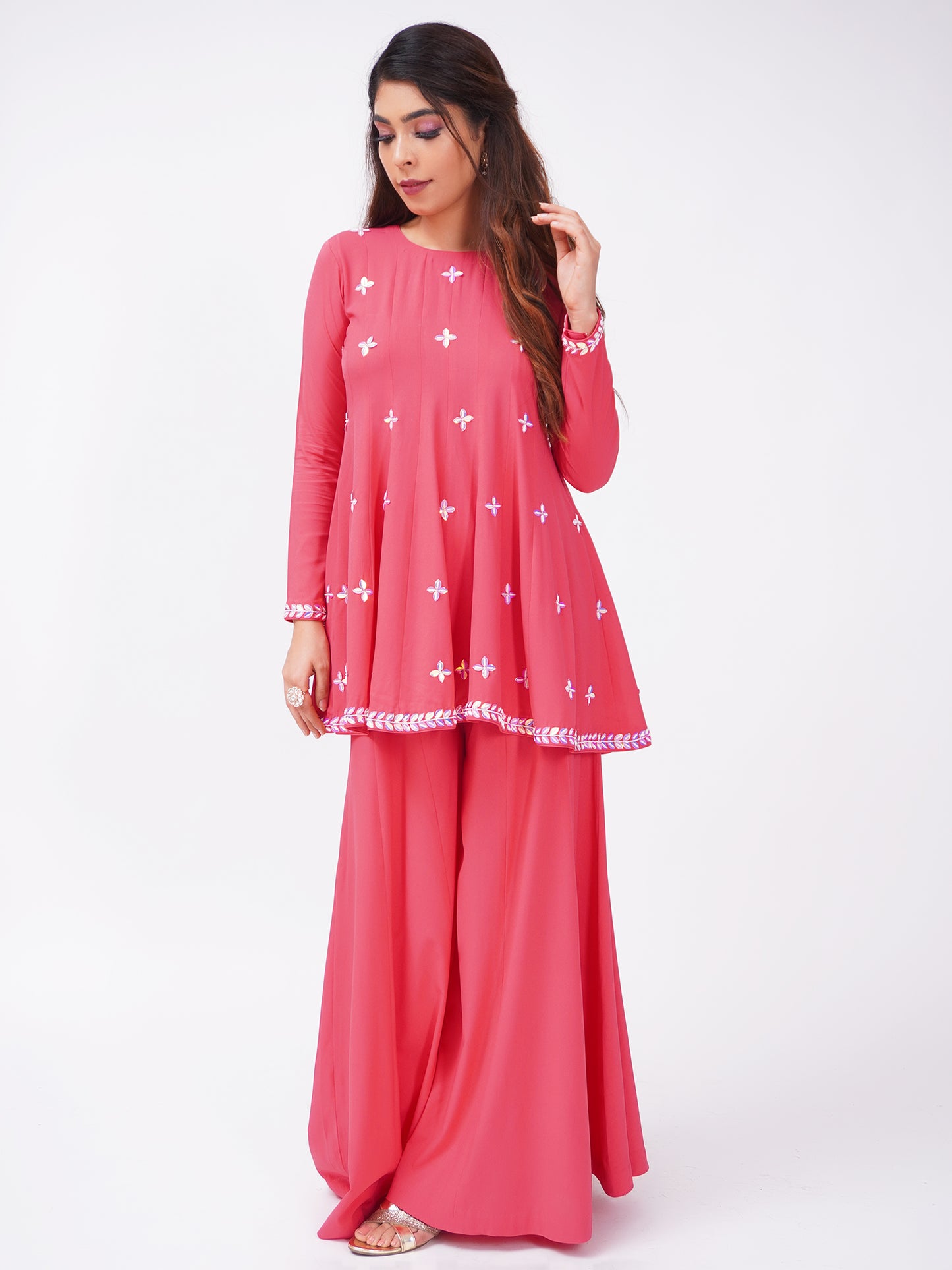 Cerise Pink Short Anarkali Set