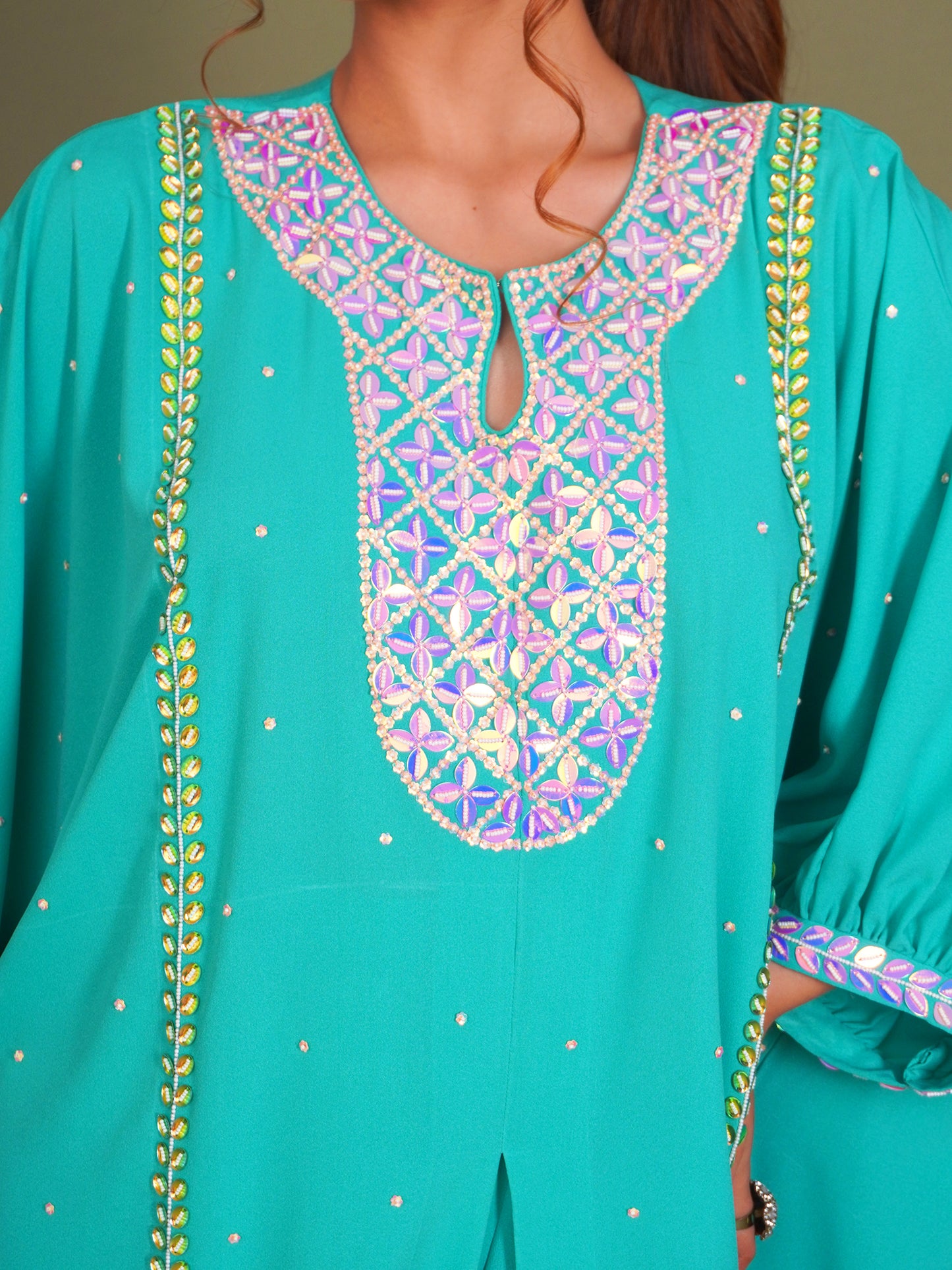 Jade Green Kaftan Set