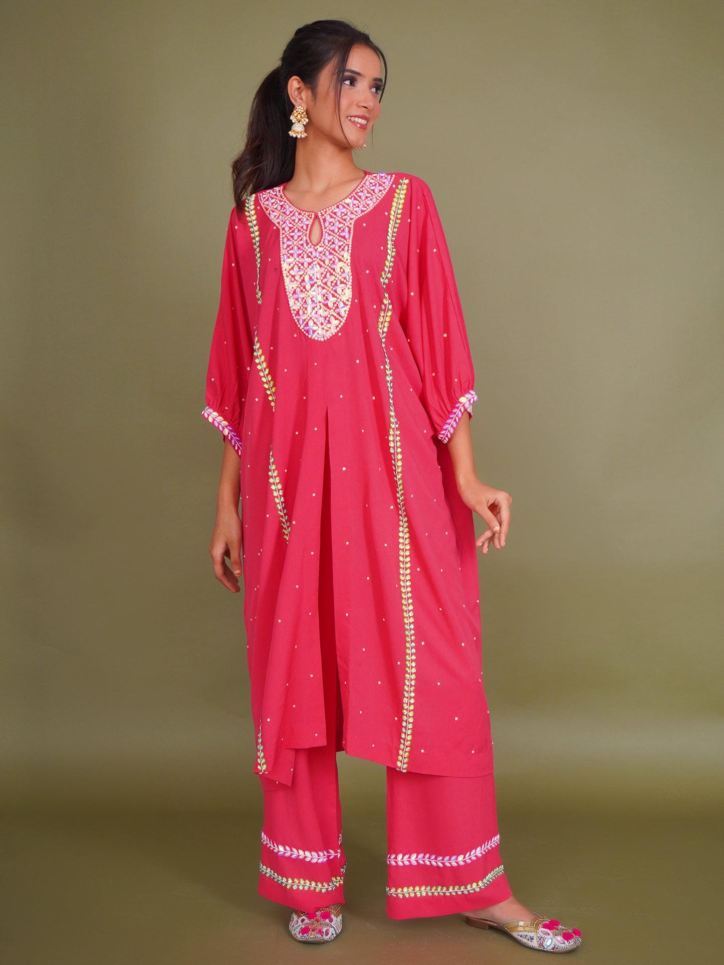 Cerise Pink Kaftan Set