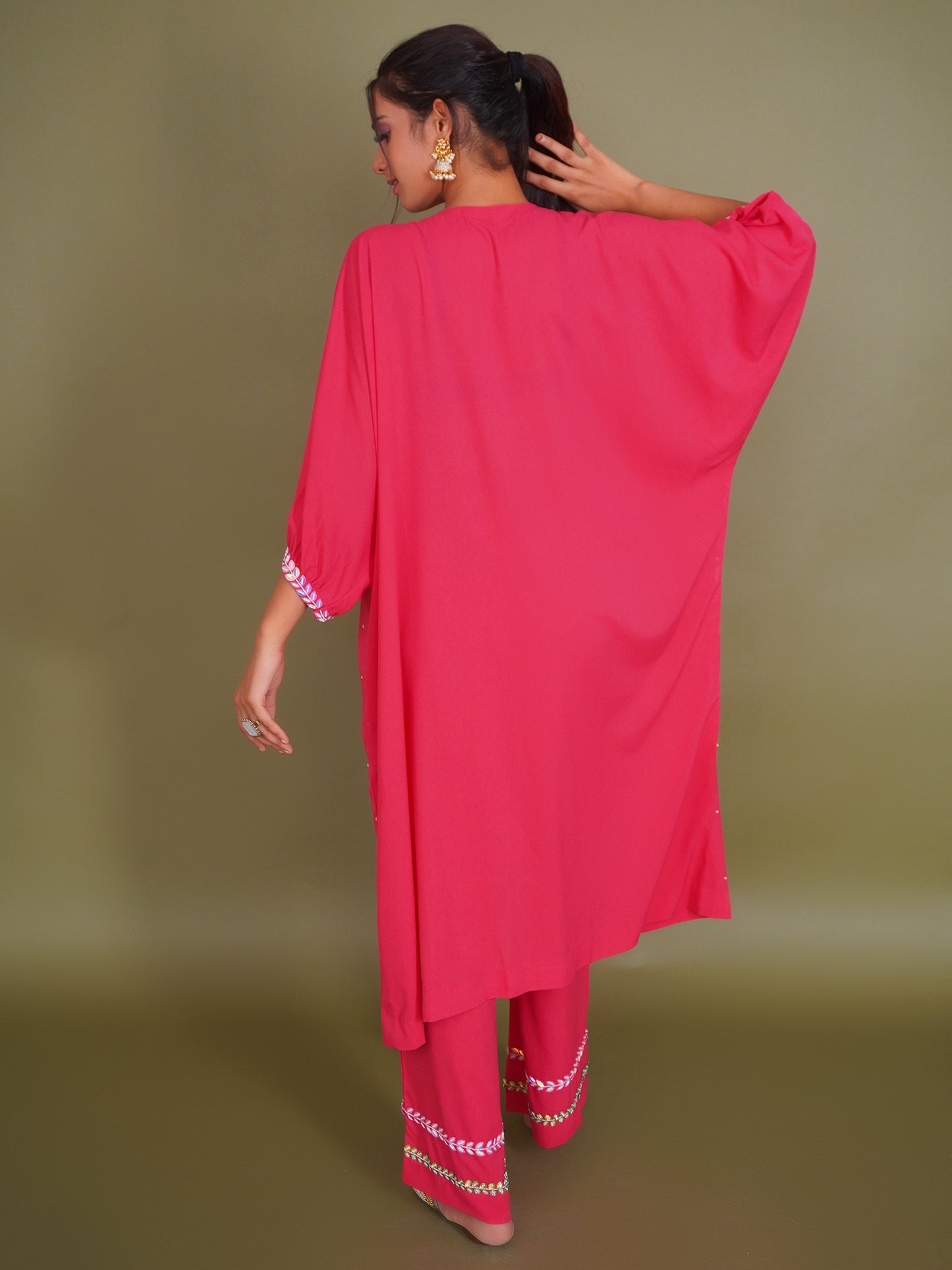 Cerise Pink Kaftan Set