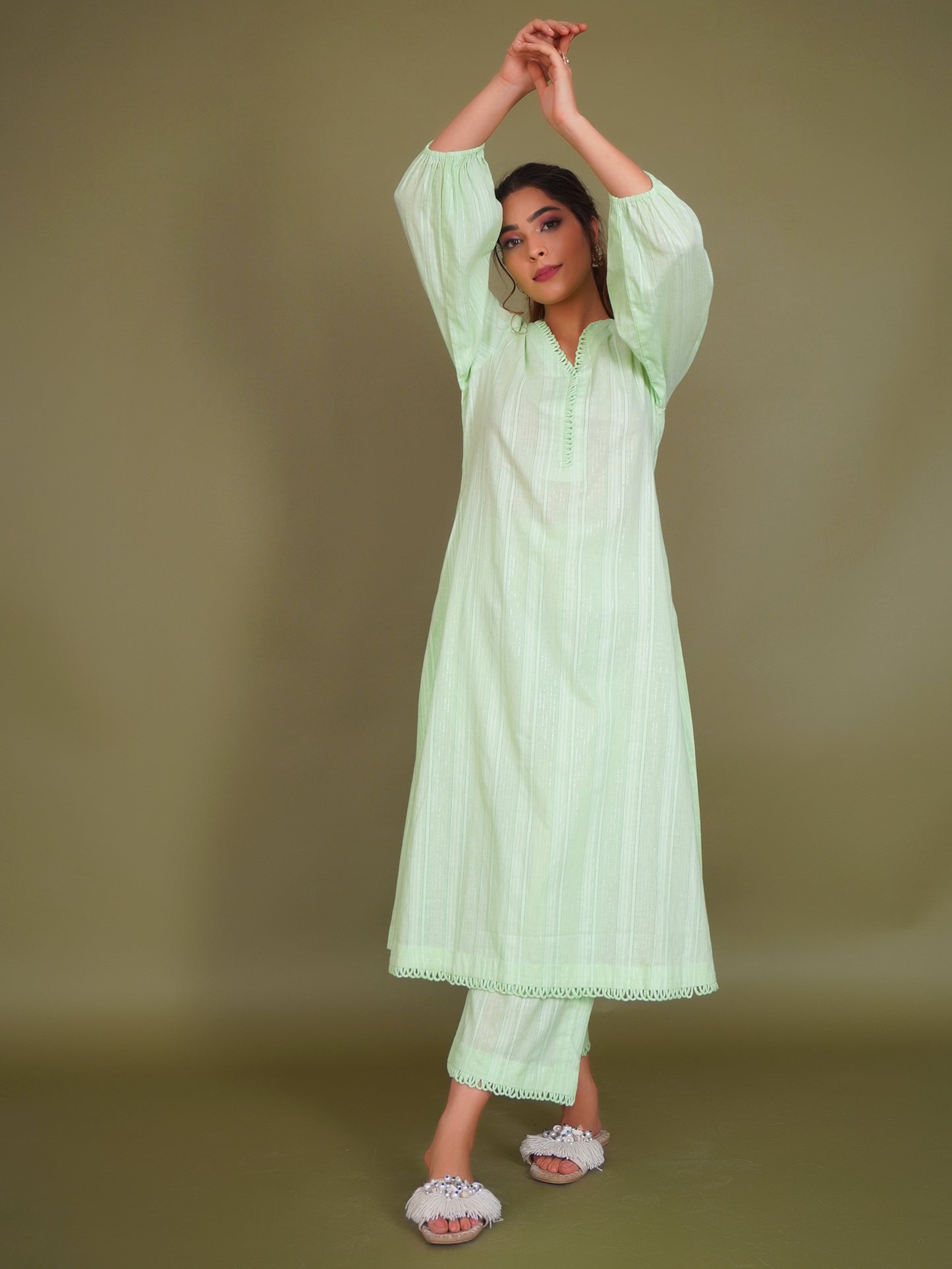 Light Green Cotton Suit