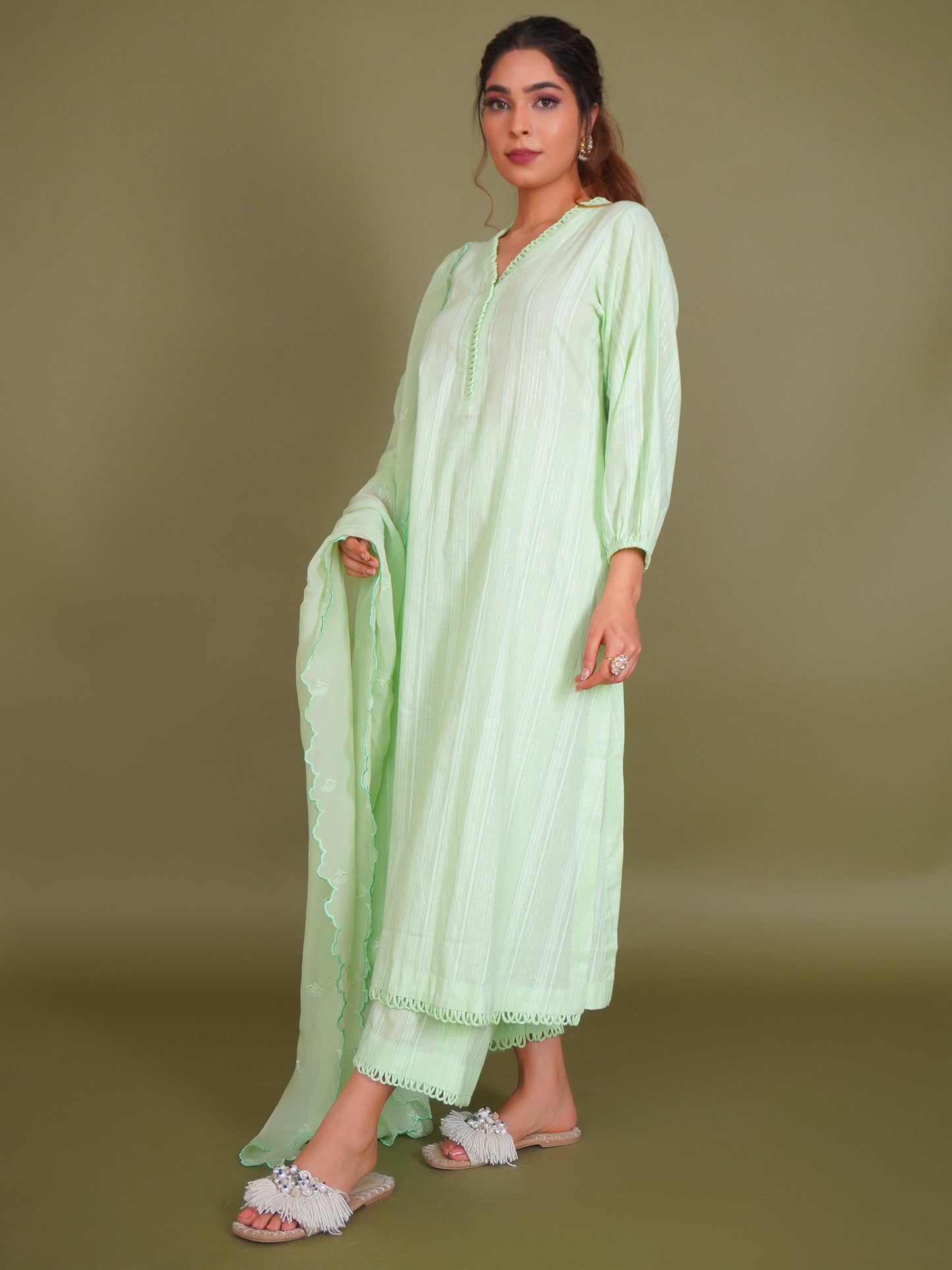 Light Green Cotton Suit