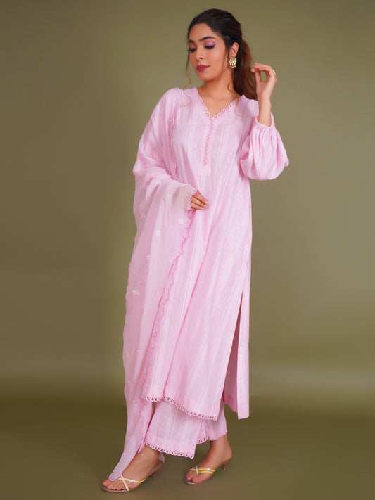 Baby Pink Cotton Suit