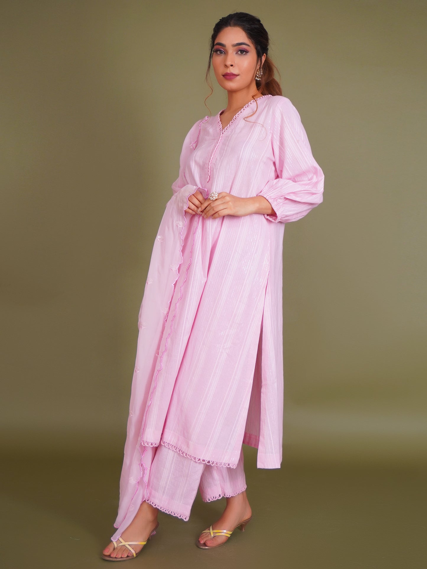 Baby Pink Cotton Suit