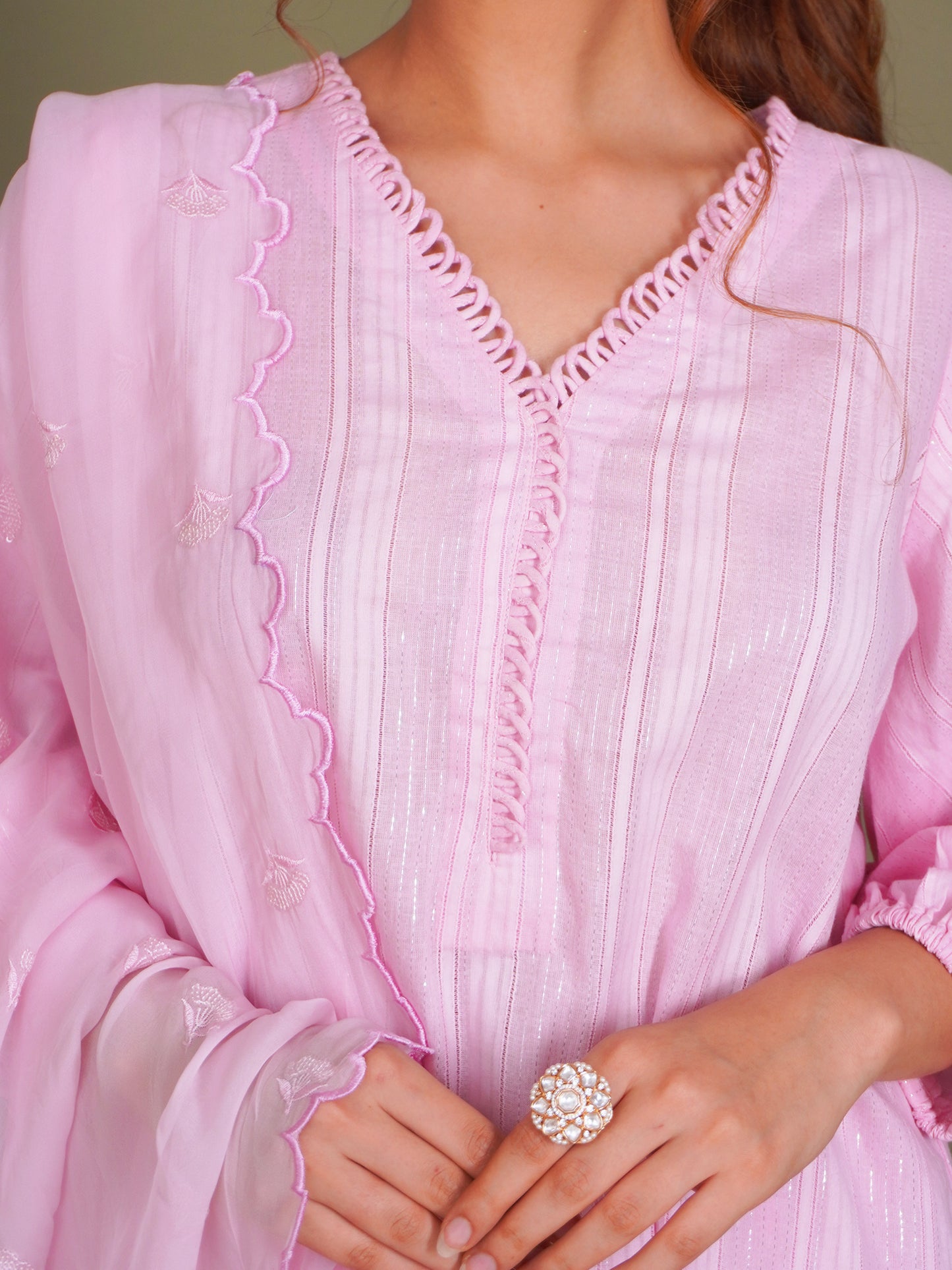 Baby Pink Cotton Suit