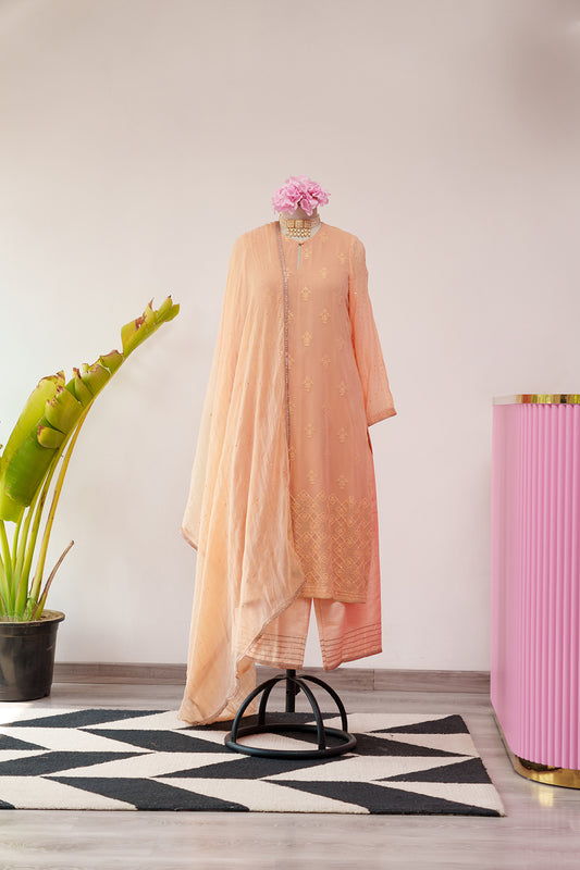 Peach Suit in Georgette