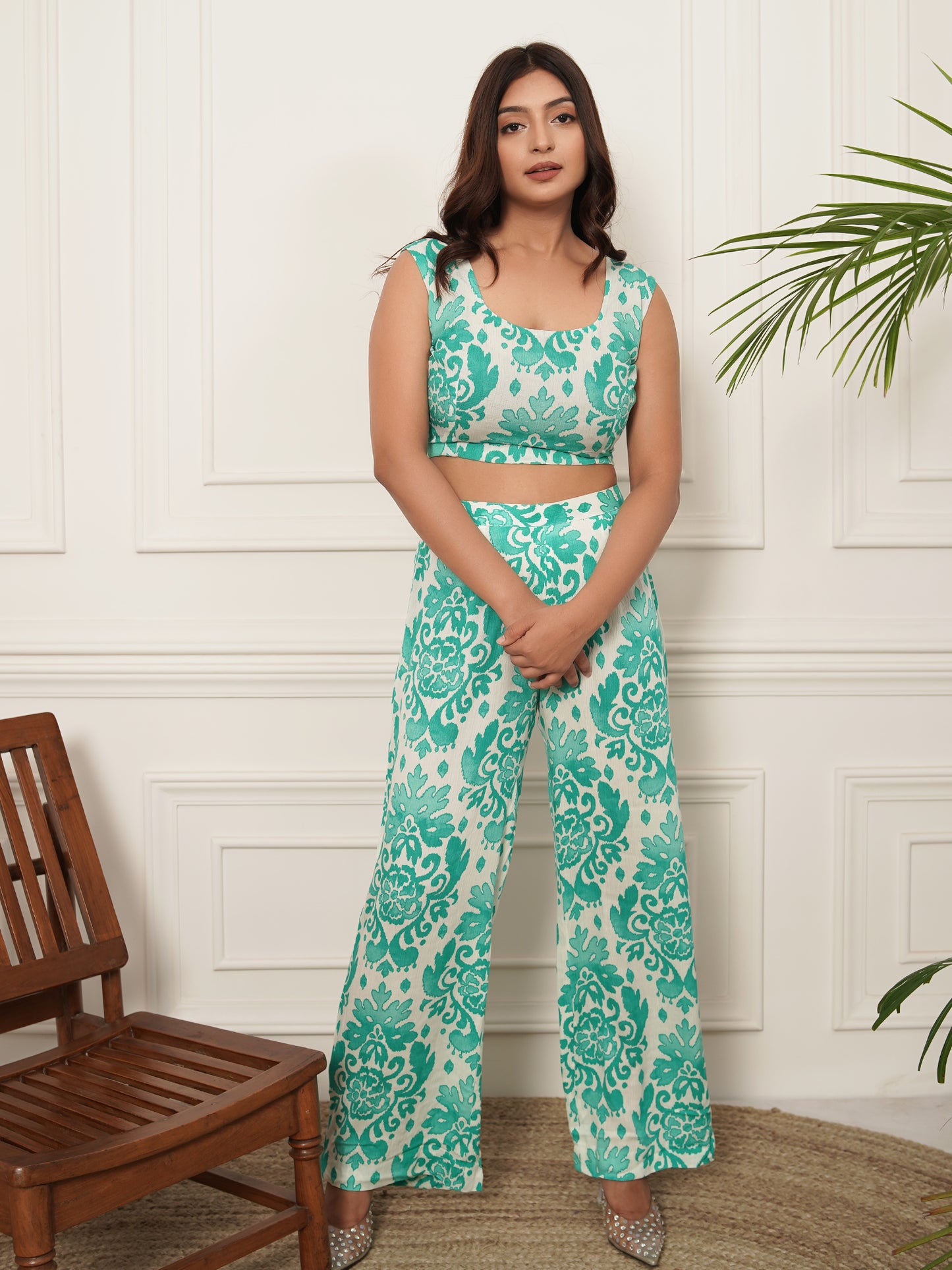 3 Piece Co-ord Set in Damask Print