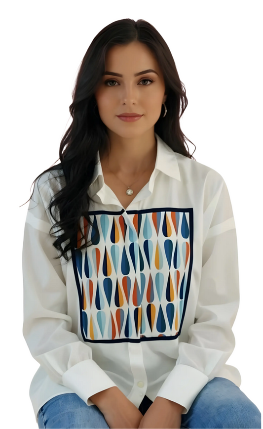 Cotton shirt with center print design